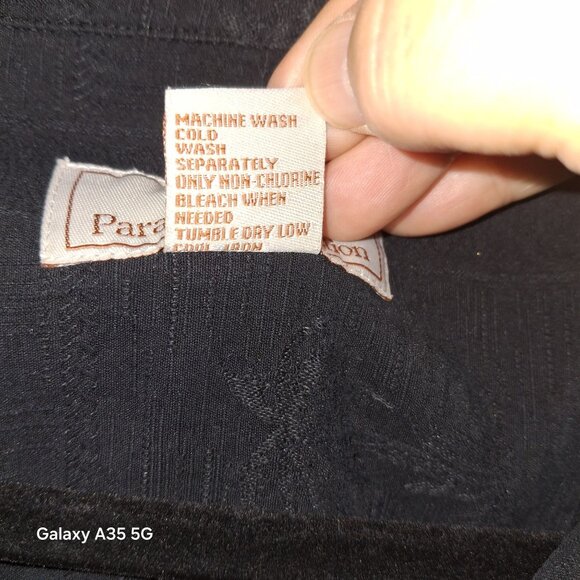 Paradise Collection Black Short Sleeve Button-Up Mens Shirt XXL Silk Blend Coast - Picture 6 of 8